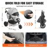 VEVOR Pet Stroller, 3 PU Wheels Dog Stroller Rotate with Brakes, 75 lbs Weight Capacity, Puppy Stroller with Pet Pad, Storage Basket and External Cup