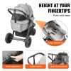 VEVOR Pet Stroller, 3 PU Wheels Dog Stroller Rotate with Brakes, 75 lbs Weight Capacity, Puppy Stroller with Pet Pad, Storage Basket and External Cup