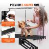 VEVOR 43" Hydraulic Pet Grooming Table, Heavy Duty Dog Grooming Arm for Medium/ Small Dogs, Height Adjustable Dog Grooming Station, Anti Slip Tabletop